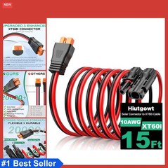 XT60i Solar Charging Cable 10AWG 15FT Extension Cord Solar Panel to Portable