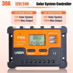 PWM Solar Battery Regulator Charge Controller 100A 12V 24V 48V 3-Stage Dual USB