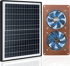 20W Solar Powered Fan Kit for Chicken Coops, Greenhouses & Sheds, IP67 Waterproo