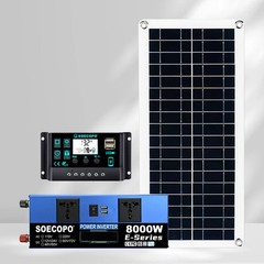 8000W Complete Solar Panel Kit Solar Power Generator 100A Home 110V/220V SysteOy
