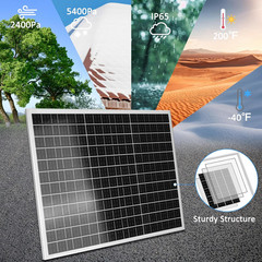 50W Monocrystalline Solar Panel Kit for RV, Marine, and Off-Grid Use