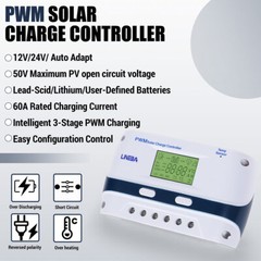 12V/24V 100A Solar Panel Battery Lithium Charging Mode Controller Regulator Auto