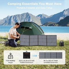 Folding Solar Panel kit 220W 20V 40V for ECOFLOW RIVER 2 Max500 Powerstation USA