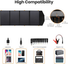 120W Portable Foldable Solar Panel Kit with 20A Charger Controller, 3 USB QC3.0