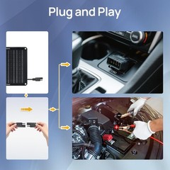 Kit de panel solar 10W 12V, mantenedor de cargador de batería solar