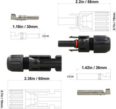 25Pairs / 50PCS Solar Connectors – Male & Female IP67 Waterproof Connector (25 P