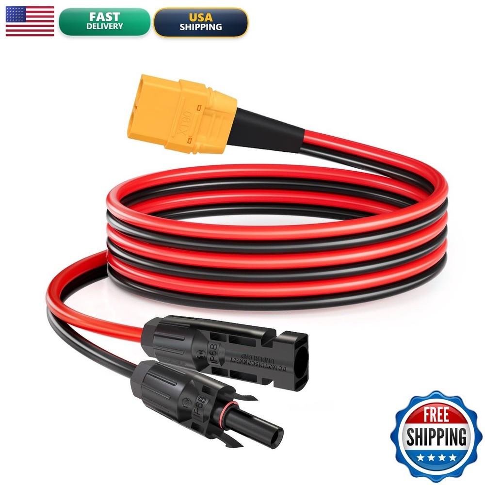 ELFCULB Solar To XT90 Female Cable 10AWG 6FT For Power Stations XT90 Solar
