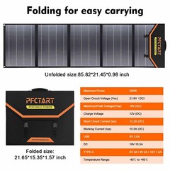 Solar Panel Kits 200W 12V Portable Foldable For Generator Power Station RV Trip