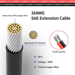 3FT SAE Extension Cable – 3/6/10/20/35/50FT Quick Disconnect Wire Harness with S
