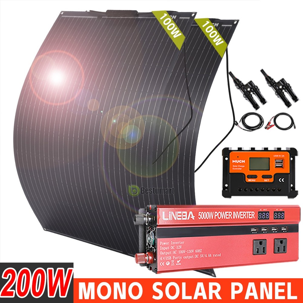 5000W Sistema De Alimentación Con Inversor 200W Panel Solar Flexible Controlador