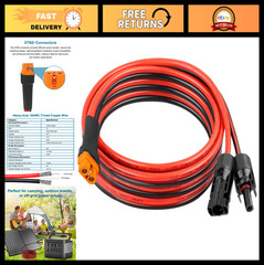 10FT Solar Panel Adapter Cable to XT60i – 10AWG Tinned Copper Wire, PVC Jacket,