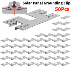 50PCS Solar Panel Grounding Clip 28X50Mm Photovoltaic Conductive Sheet Solar 304