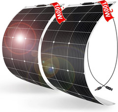 200W (2×100W) Flexible Solar Panels 18V Monocrystalline for 12V Battery Charging
