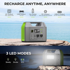 Portable Solar Generator, 300W Portable Power Station with Foldable 60W Solar Pa