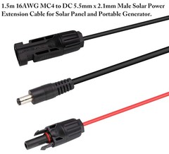 Solar Adapter Male and Female to DC 5.5mm x 2.1mm Male Solar Power Extension …
