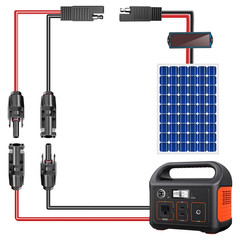 Solar Panel Connectors to SAE Adapter Cable 10AWG Solar to SAE PV Extension Wire
