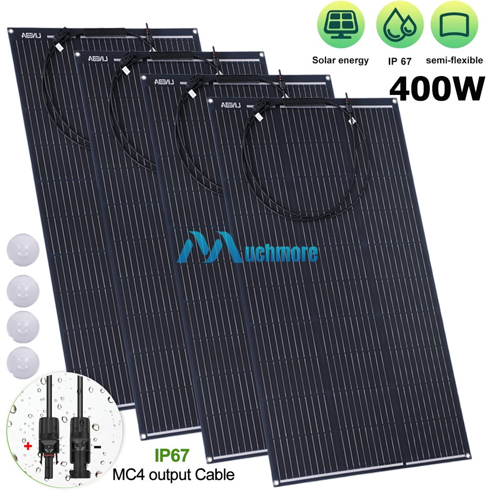 400W Portable Flexible Solar Panel IP68 for RV Camping Home Rooftop Off-Grid