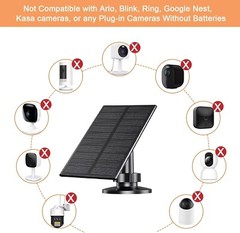 NEW Solar panel for security camera With Micro USB+Type-C Cable