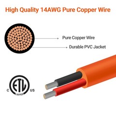14AWG Car Cigarette Lighter 12V/24V DC 8mm Charging Cable with DC7909/8020 Plug