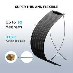 WUZECK 100W Flexible Home Solar Panel Kit Monocrystalline Off-grid for RV Marine