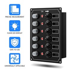 Panel marino Haoguo de 6 interrupt. con disyuntor IP67, apto para barcos y yates