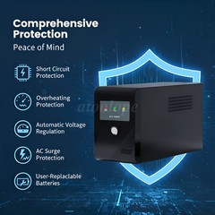 Backup UPS Power Supply 500VA 300W Battery Backup Device with 3 Outlets