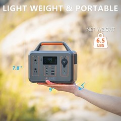 Portable Power Station 300W 280Wh 110V AC DC Solar Generator for Camping CPAP RV