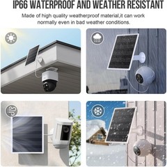 6W Waterproof Solar Panel Charger for Outdoor Security Cameras – Easy Install