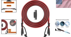 16AWG SAE to SAE Extension Cable 12FT – Heavy Duty, Listed, Water-Resistant