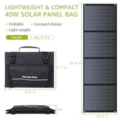 Portable Solar Panel Foldable Solar Charger for Outdoor Solar Power Station 40W