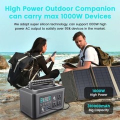 1024Wh Camping Portable Power Station 1000W (Peak 2000W) Lifepo4 Battery