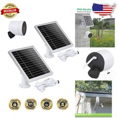 Weatherproof SimpliSafe Solar Panel 2 Pack, Continuous Power, Silver AL Frame