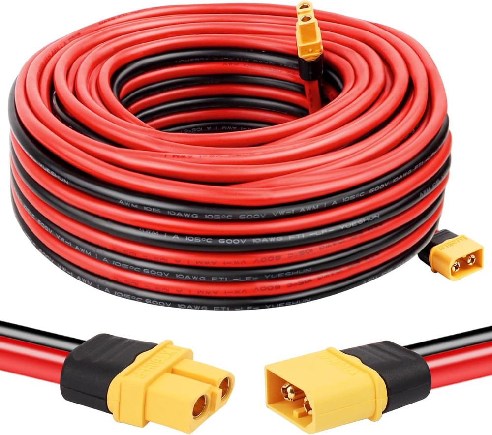 XT60 Extension Cable 10AWG 40FT XT60 to XT60 Cable with Male to Female Connector