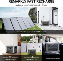 ALLPOWERS 2500W LiFePO4 Portable Power Station & 200W Mono Flexible Solar Panel