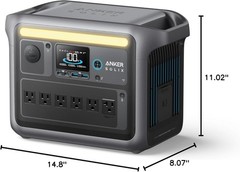C1000 Portable Power, 1800W (Peak 2400W) Solar Generator, Full Charge in 58 Min