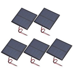 MECCANIXITY 5 Pcs 3V 0.63W 210mA Mini Solar Panels, Small Black