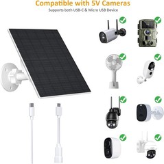 All-Weather 10W Solar Charger for Security Cameras – Built-in Battery Included