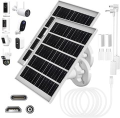 8W Solar Panel Charger for Outdoor Cameras, with Micro USB/USB-C and DC (35 x…