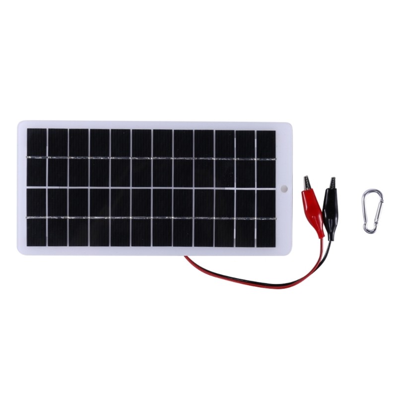 10W Outdoor Solar Battery Charger +Carabiner 12V Polysilicon Solar Charger Plate