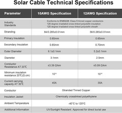 10ft Solar Extension Cable 10AWG – Weatherproof