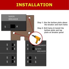 Generator Interlock Kit Compatible with Siemens or Murray 200 Amp Panel, 1 1/…