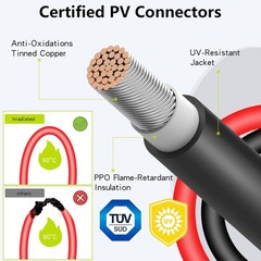 Solar Connectors for 4 Solar Panels,Tool-Free Solar Panels Connectors,Waterproof