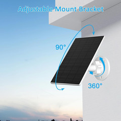2W Solar Panel for Security Camera Outdoor, USB/USB-C Charger with IP65 Waterpro