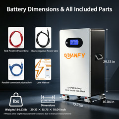 48V 200AH LiFePO4 Battery 10.24kWh Bluetooth Vertical Standing Backup Off-Grid