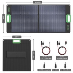 GRECELL 100W Portable Solar Panel for Power Station Generator, 20V Foldable S…