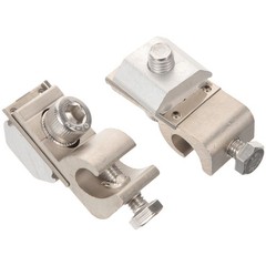 2Pcs Silver Grounding Bonding Clip Copper Cable Clamp for Solar Panels