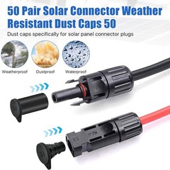 100 Pairs Solar Panel Connector Caps, Dustproof Solar Connector Caps,2227