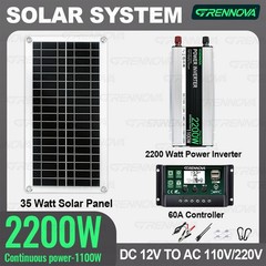 Grennova 2200W Eco Solar Kit 60A MPPT Off-Grid Home RV Backup