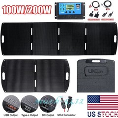 100W 200W Mono Solar Panel Kit 12V Battery Charging Power RV Home Off-Grid Boat