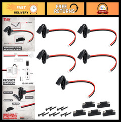 SAE Connector 1FT 12 AWG Flush-Mount Cable Plug for Solar Battery Charger – 5 Pa